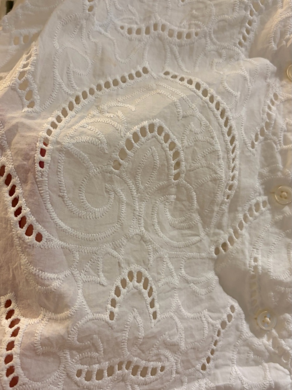 Ann Taylor White Eyelet Button-Down Shirt - Picture 7 of 9
